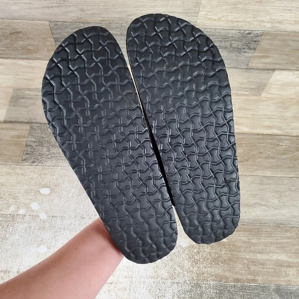 Cushionaire Thong Sandals Mens Sz 11‎ Black Slip On Flip Flop